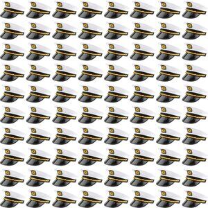 80 Pack Adjustable Captain Hats - Perfect for Nautical Themed Parties & Events